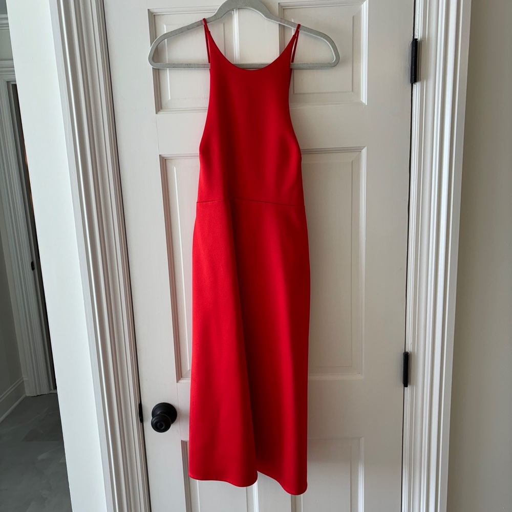 NWT Halston Evening Red Cocktail Dress with Bow in back
